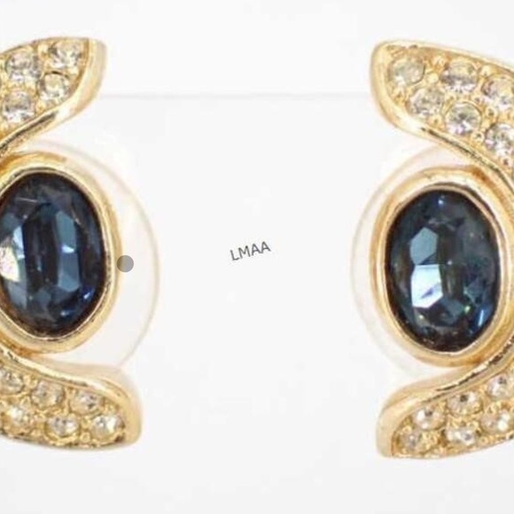 Christian Dior Blue Motif Fashion Earrings - Picture 1 of 3